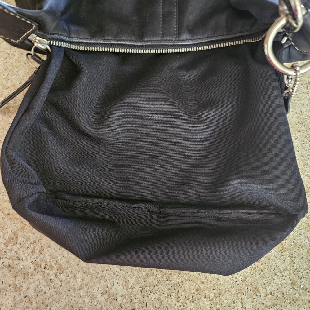 Coach Hampton Black Satin Hobo Handbag - Picture 4 of 12